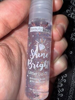 Beauty Treats Shine Bright Glitter Lip Oil Clear Fruity Glitter Sparkle Roll On
